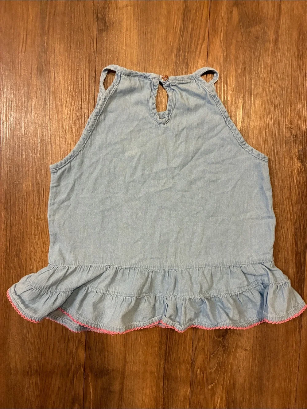 Vince Camuto Kids Embroidered Chambray Halter Top Blue Size 8